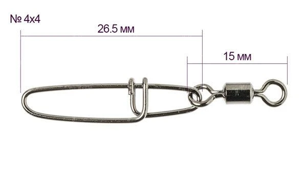 Застежки с вертлюгом Gamakatsu Hyper Strong Snap+Swivel №4*4 4шт фото